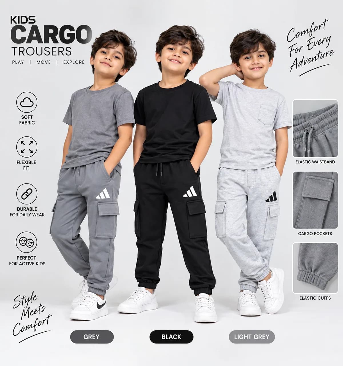 Kids Cargo Trousers